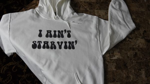 I Ain’t Starvin’ White Hoodie - Image 2