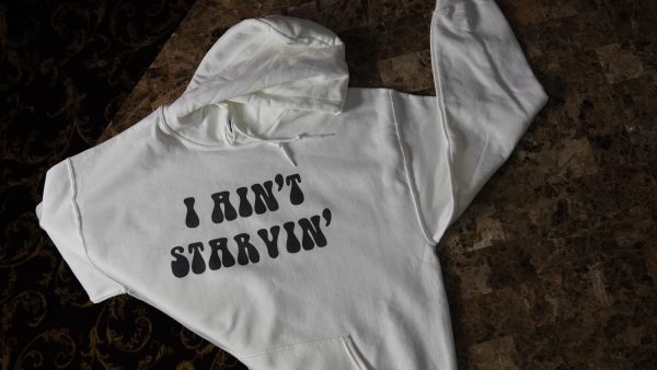 I Ain’t Starvin’ White Hoodie - Image 3